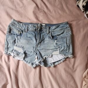 PINK Victoria's Secret Distressed Light Blue Jean Shorts